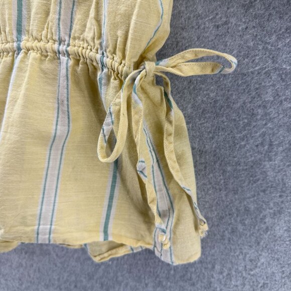 Madewell Womens Size XXS Yellow Green Atlantic Stripe Blouse Button Front Top - Picture 5 of 13